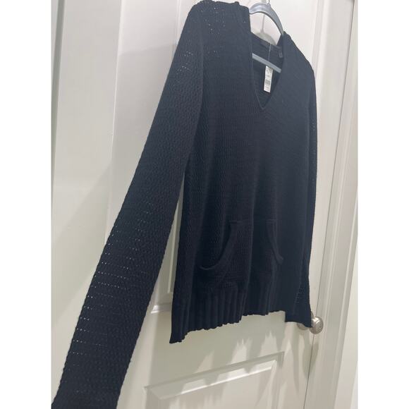 ATM Anthony Thomas Melillo Black Wool Cashmere Hoodie Sweater Women's Sz S - Picture 4 of 8